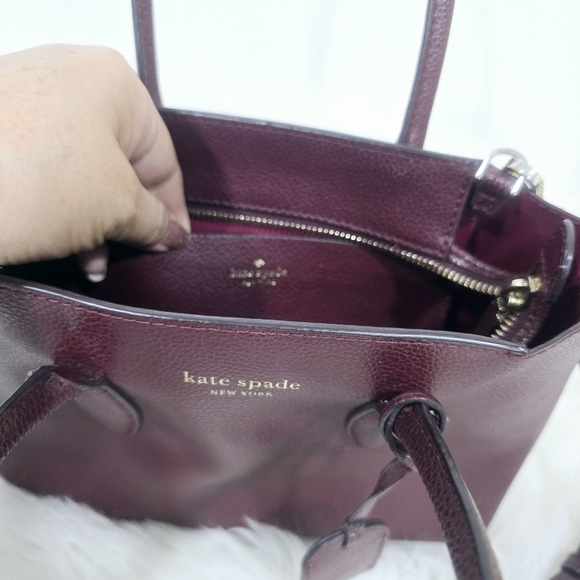 Kate Spade Eva Small Top Zip Satchel in Cherrywood Red - Picture 6 of 12